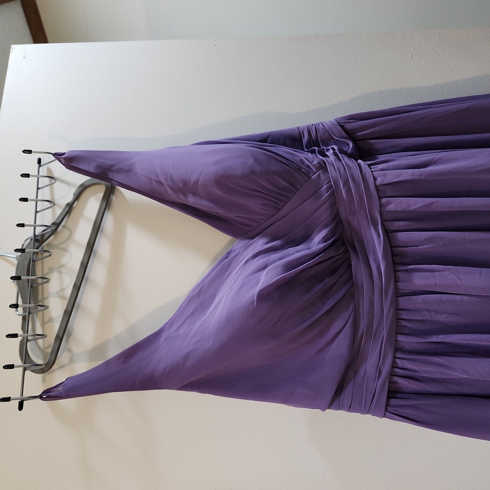 Tahiti or eggplant dress with fabric to tie in a bow either front/back size 16
